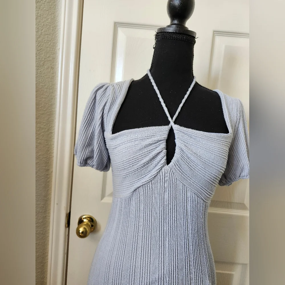 Lost + Wonder Light Blue Midi Dress with Ruffle Hem
